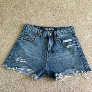 Denim cut off shorts